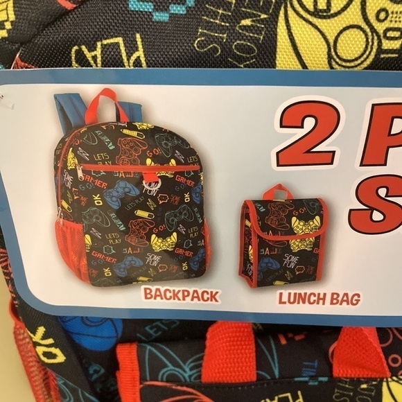 🎒GAMER BACKPACK W/ MATCHING LUNCH BAG. - Picture 2 of 13